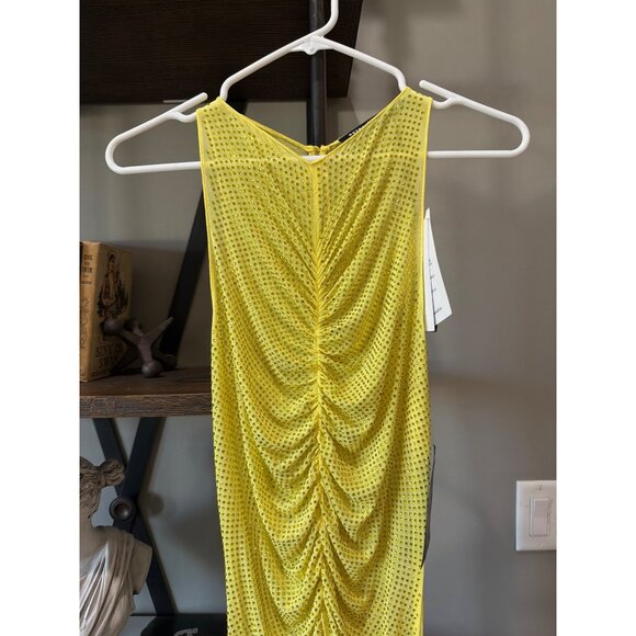retrofete Marsann Ruched Bodycon Crystal Dress Buttercream Womens Size Medium - Picture 9 of 12